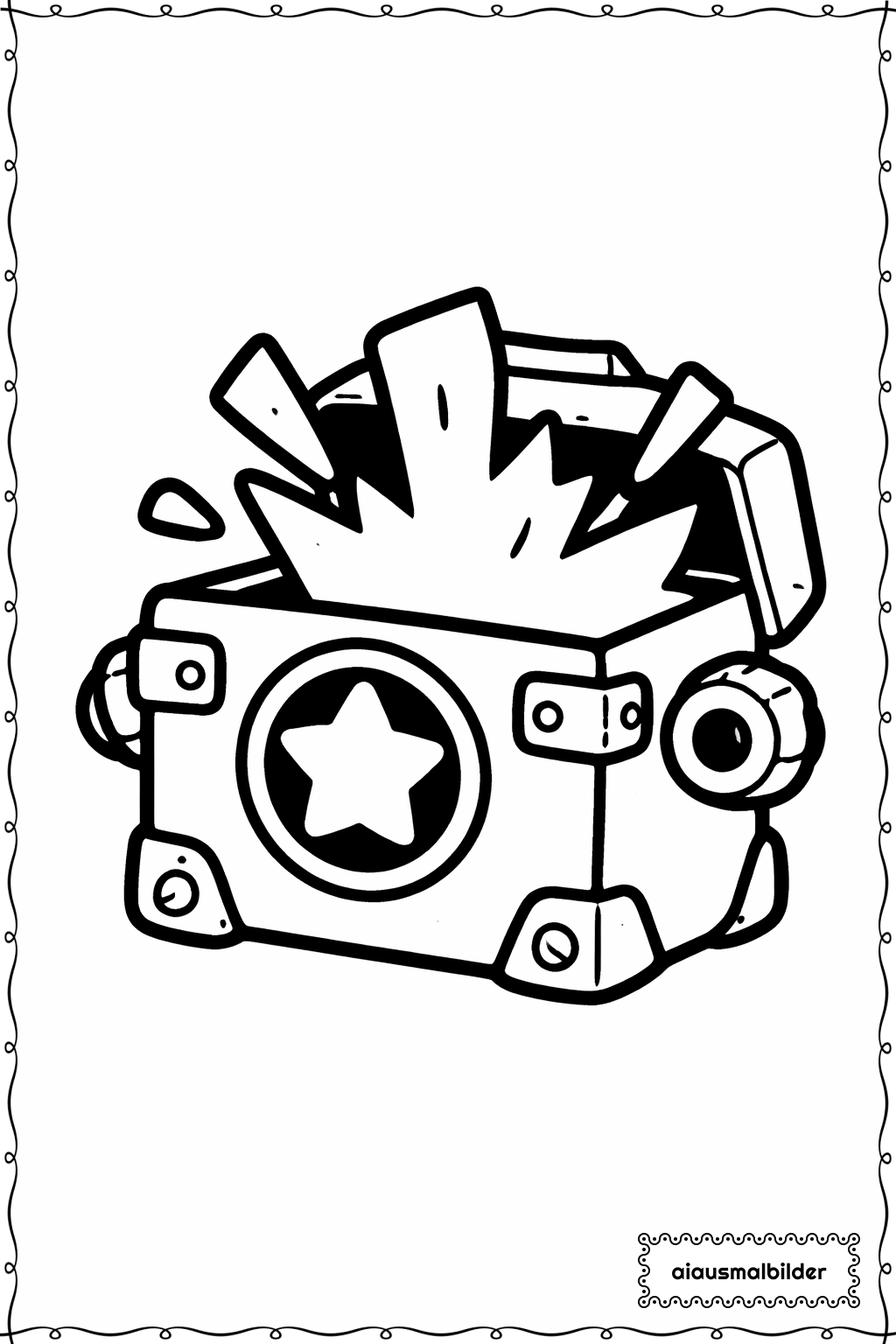  Brawl Stars Box mit Stern Ausmalseite 