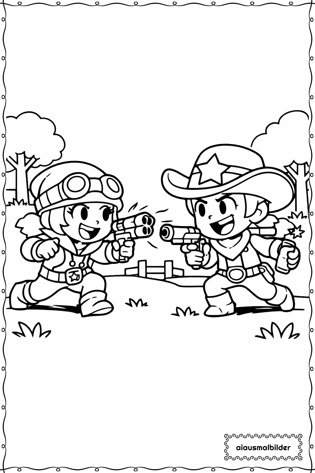  Brawl Stars Duell im Park Ausmalseite 
