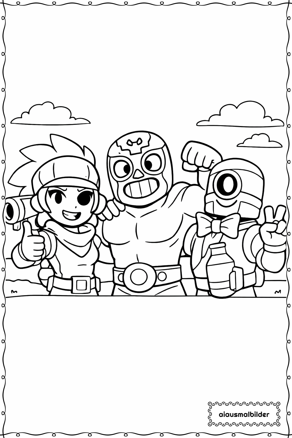 Brawl Stars Teamfoto Ausmalseite