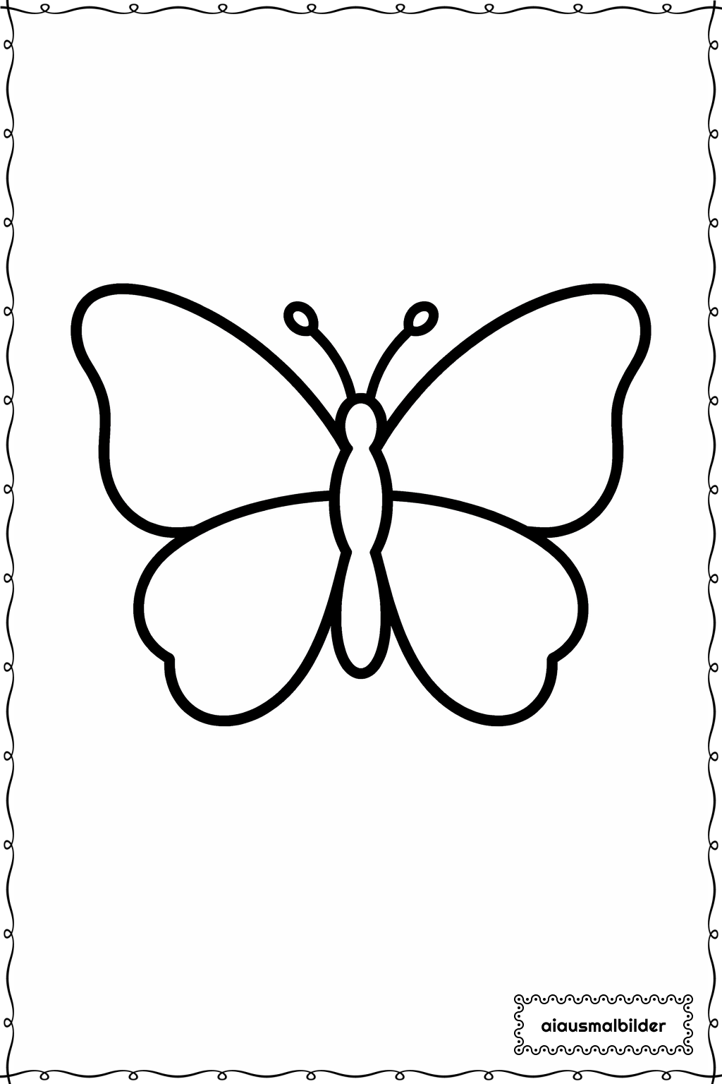  Dicker Umriss Schmetterling Ausmalseite 
