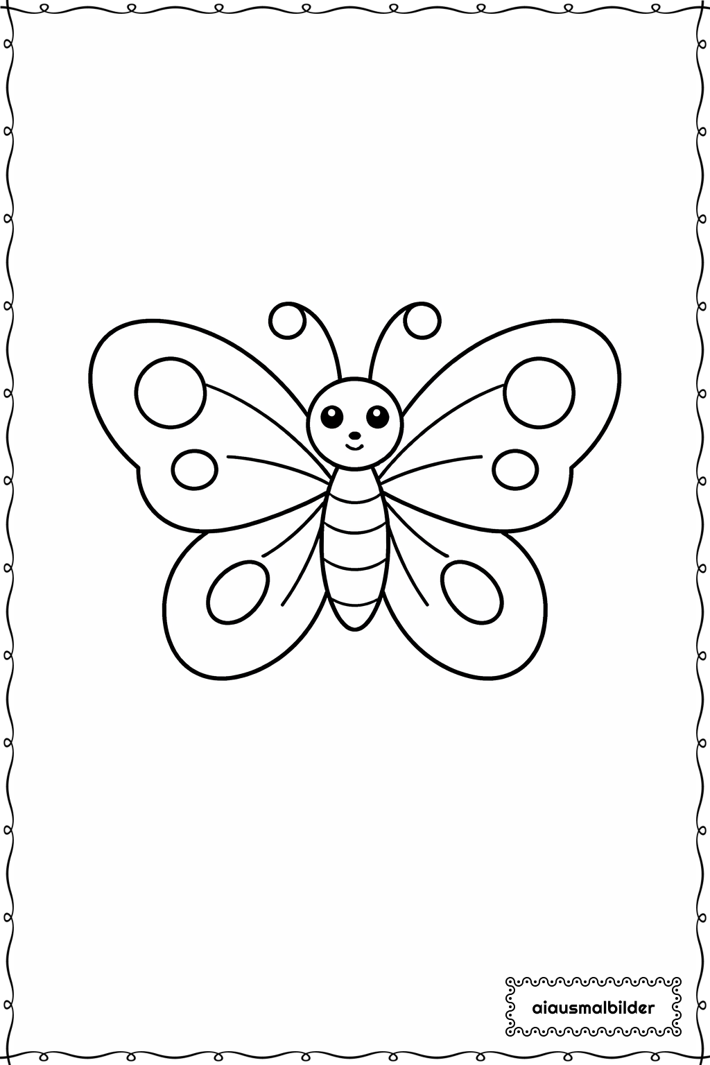  Einfacher Schmetterling Ausmalseite 