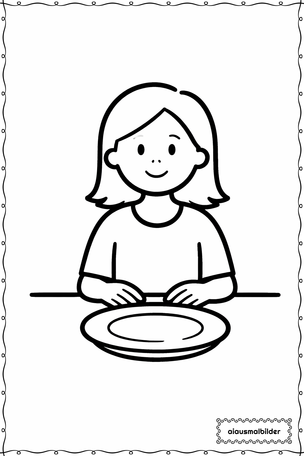  Erwachsene beim Frühstück Ausmalseite 