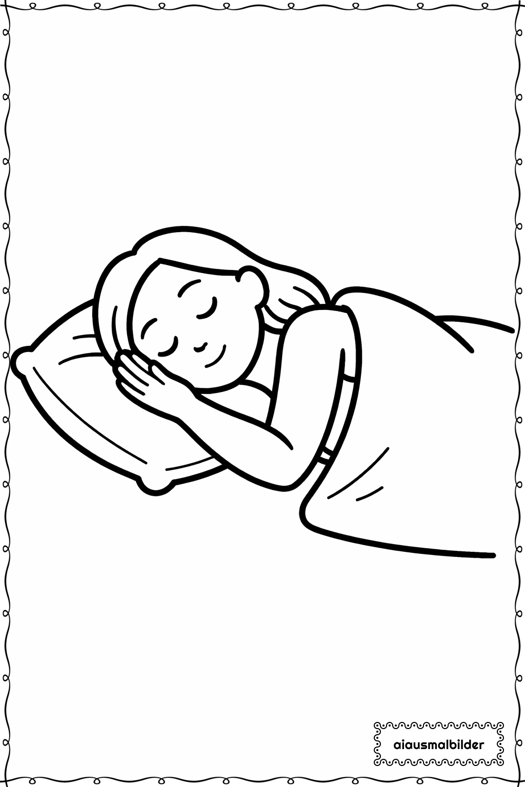  Erwachsene beim Schlafen Ausmalseite 