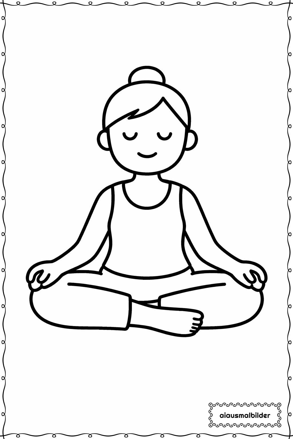 Erwachsene beim Yoga Ausmalseite