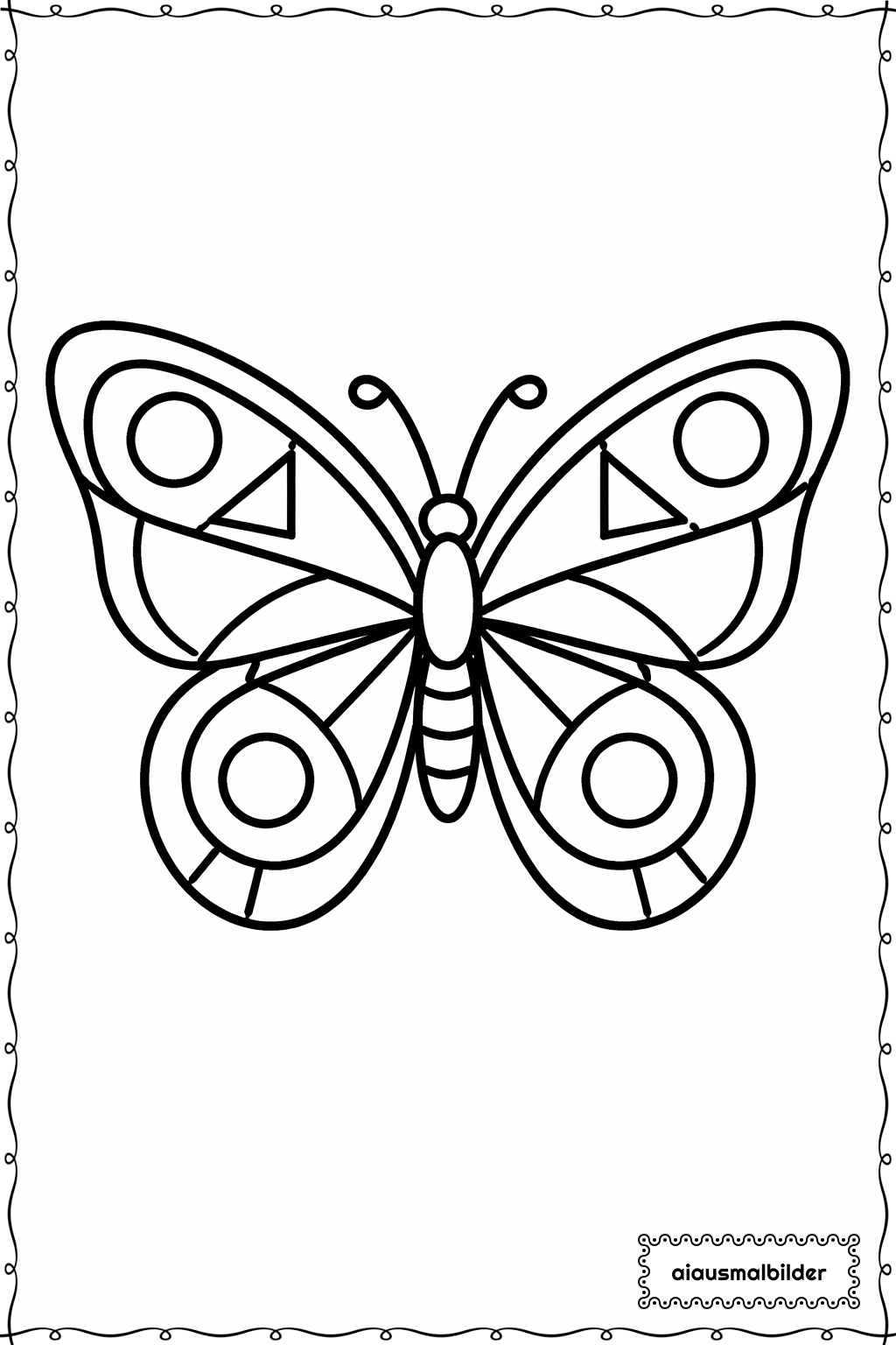  Geometrischer Schmetterling Ausmalseite 