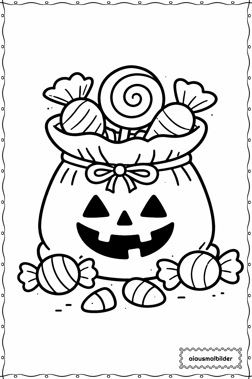  Halloween Bonbontüte Ausmalseite 
