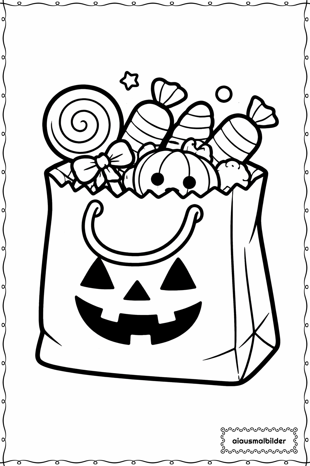  Halloween Bonbontüte Ausmalseite 