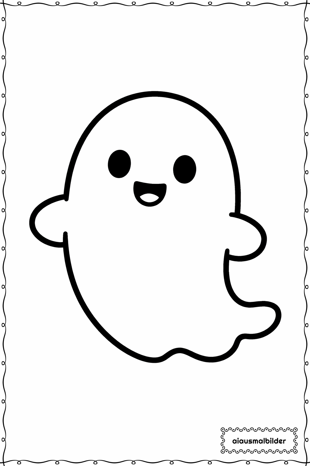  Halloween Freundlicher Geist Ausmalseite 