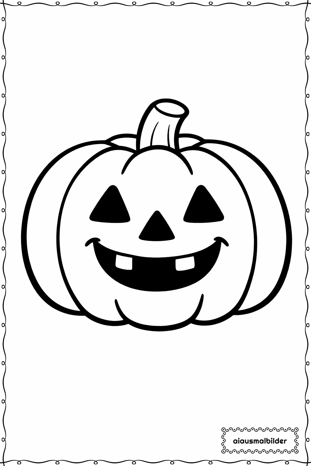  Halloween Kürbis Ausmalseite 