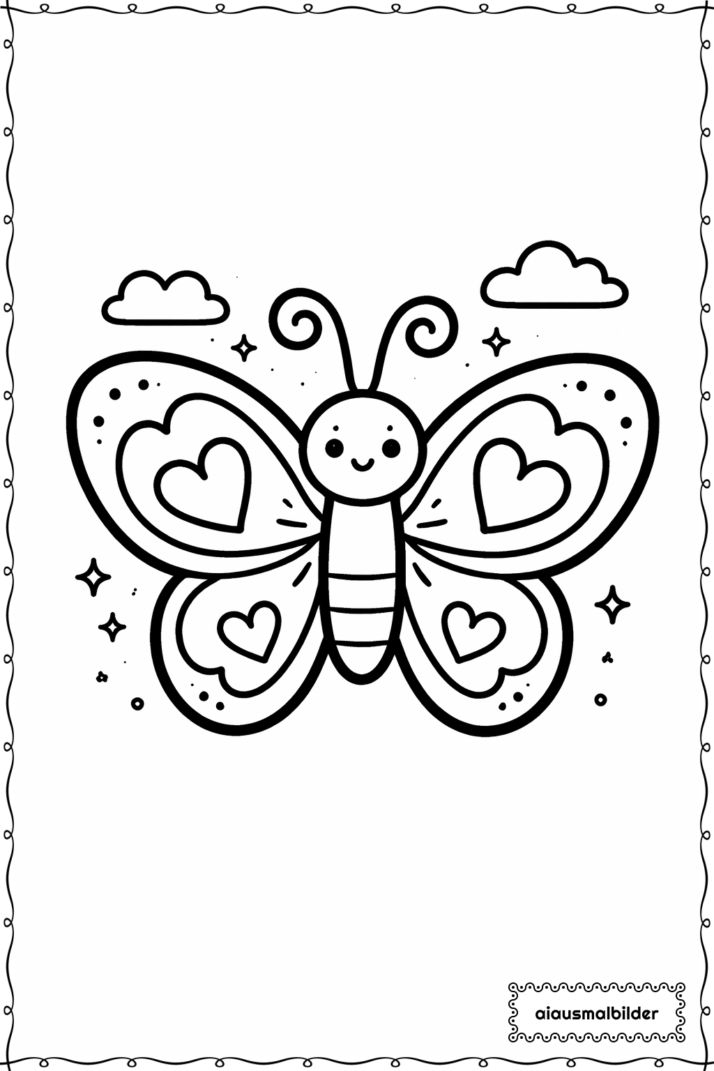  Herzschmetterling Ausmalseite 