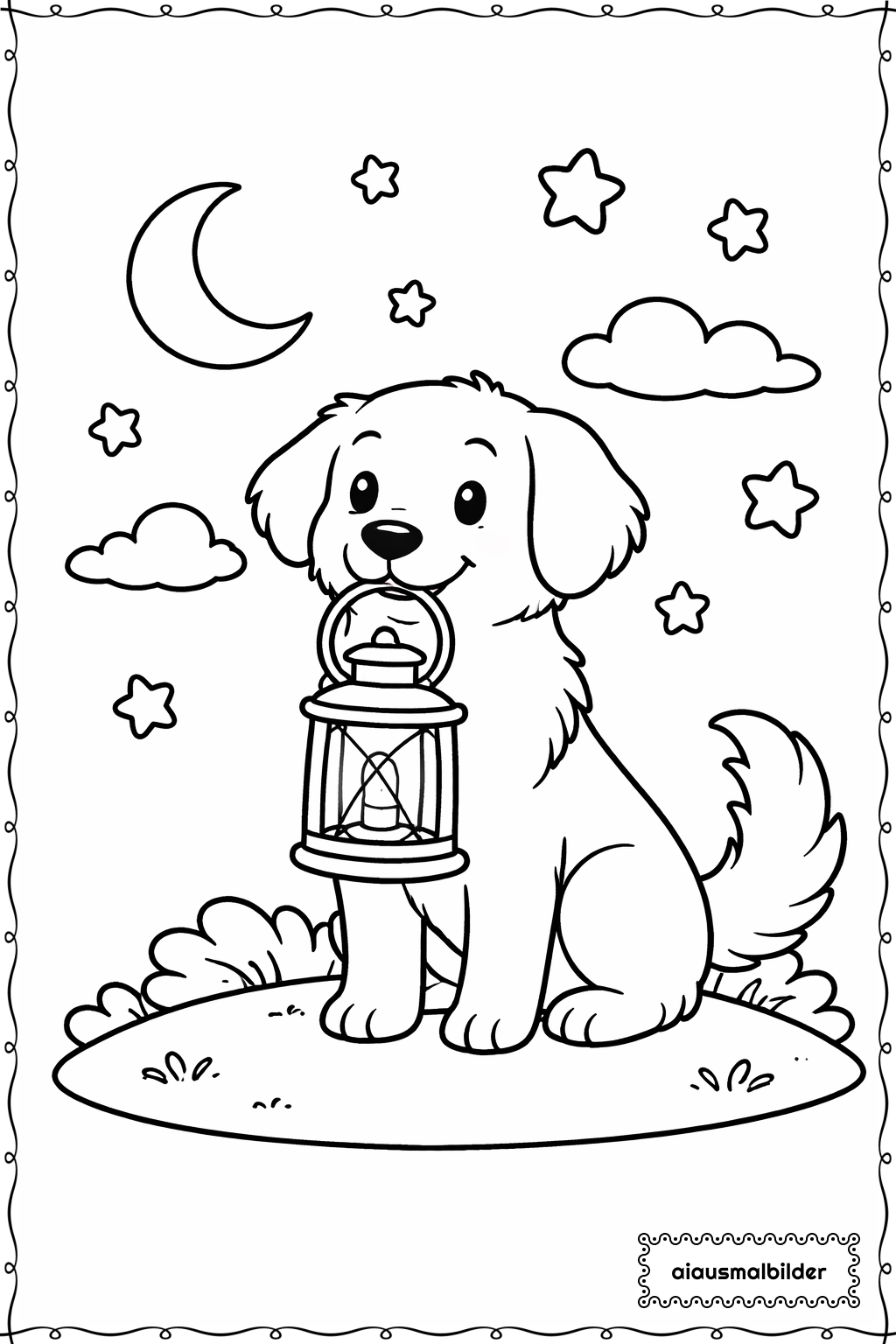 Hund mit Laterne