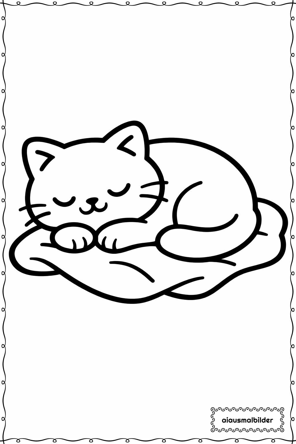  Katze auf Decke Ausmalseite 