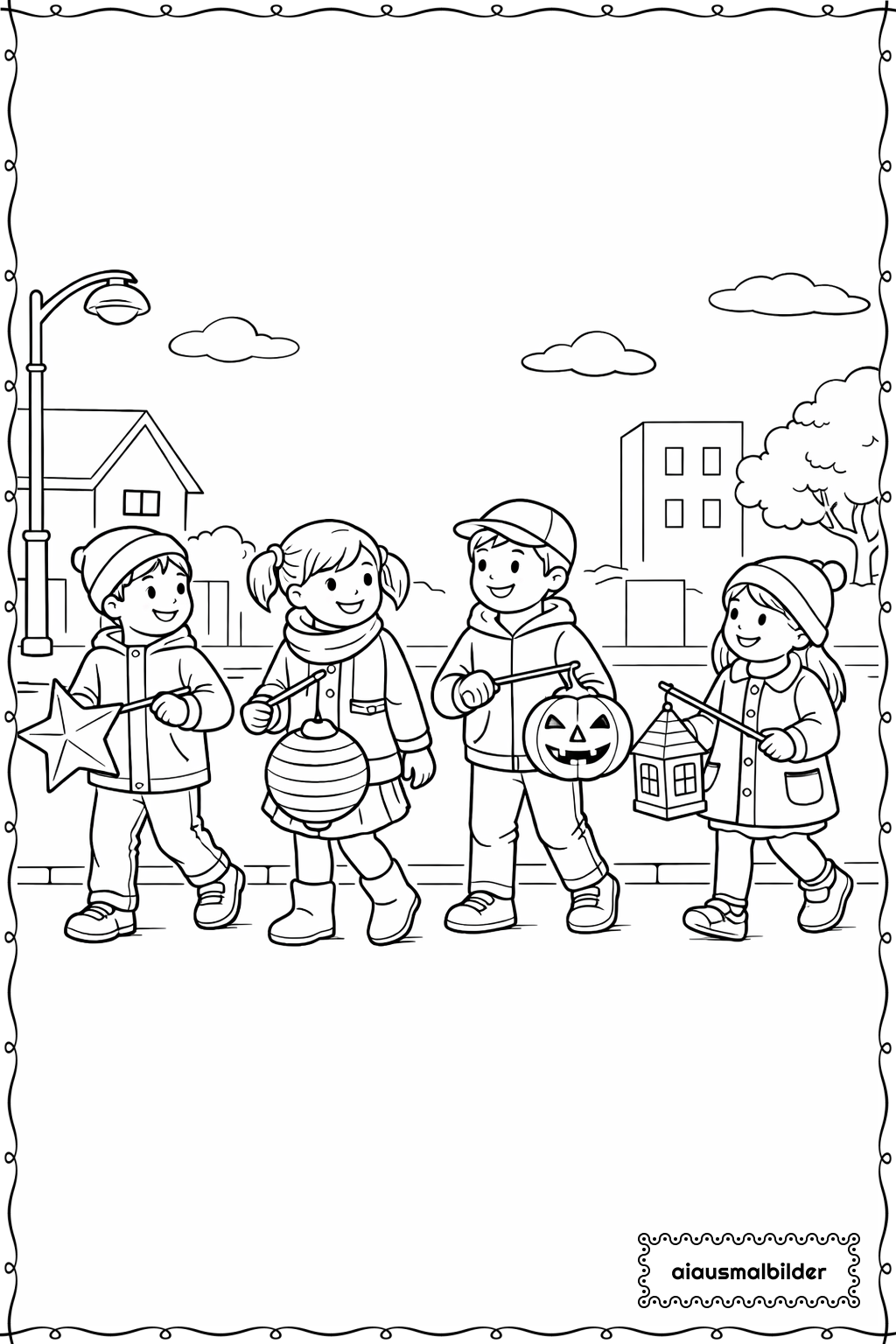 Kinder beim Laternenlaufen