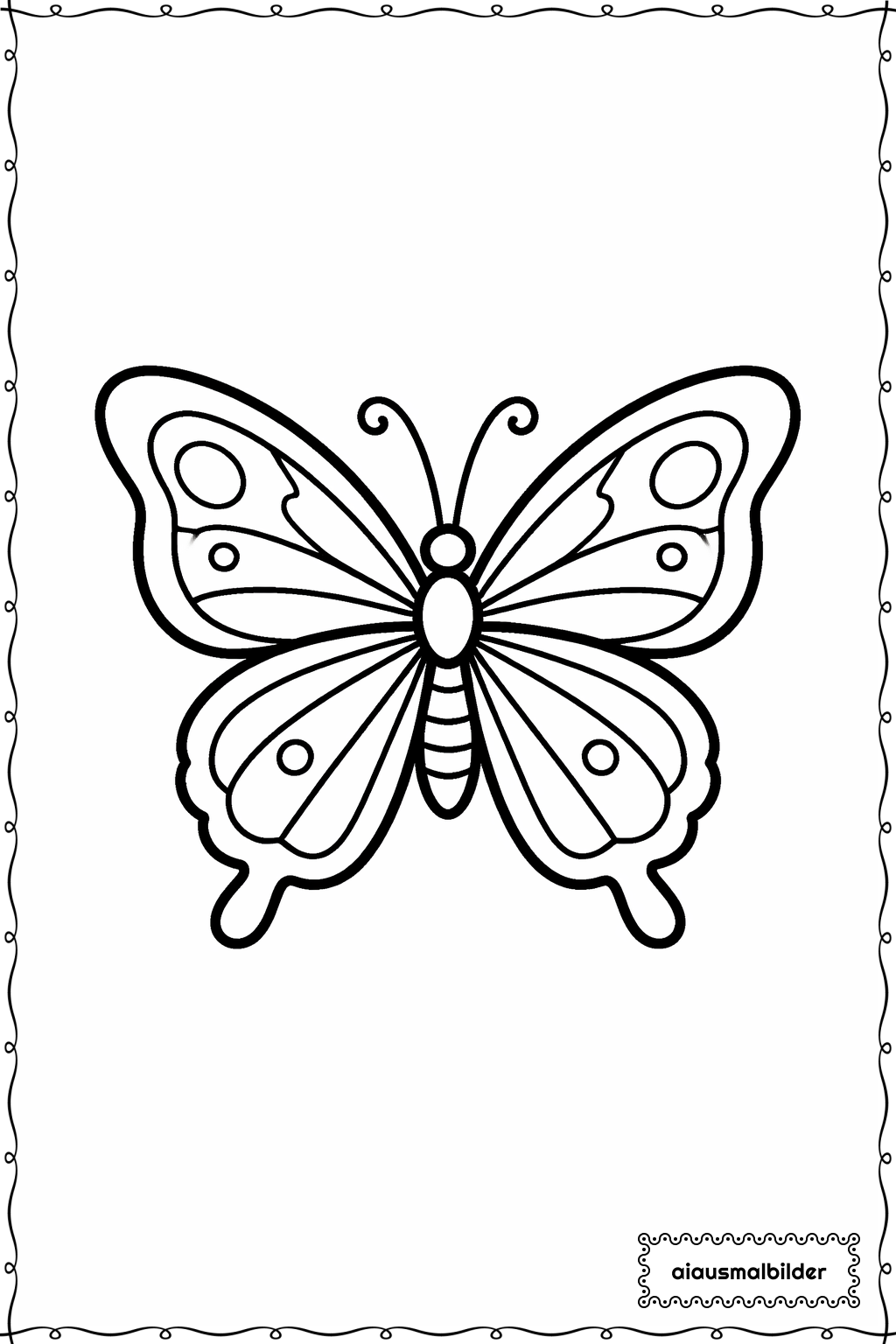 Klarer Umriss Schmetterling Ausmalseite 