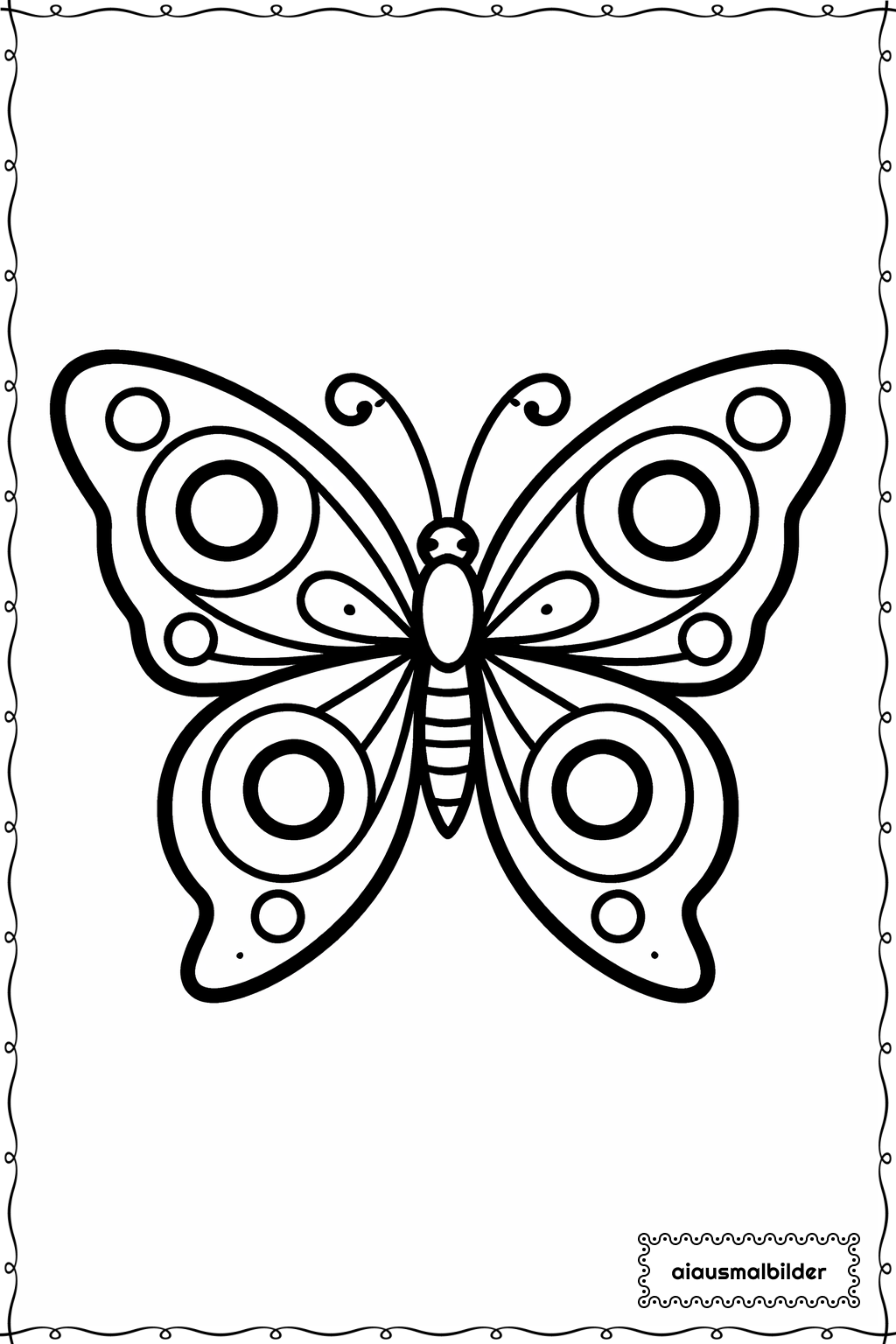  Kreis Muster Schmetterling Ausmalseite 