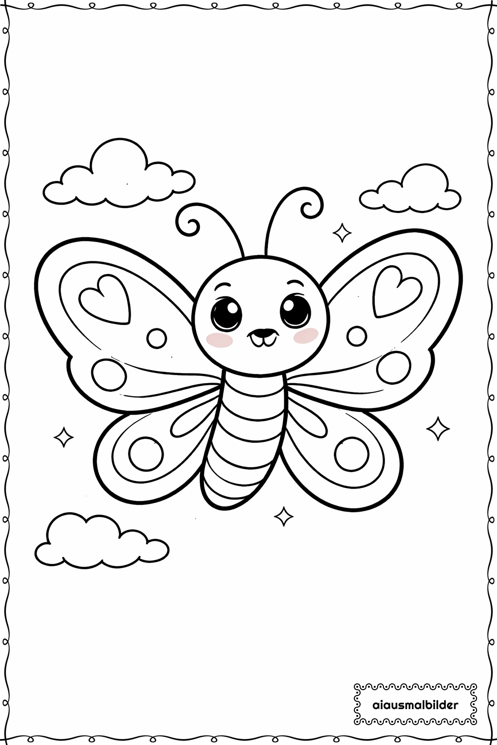  Lächelnder Schmetterling Ausmalseite 