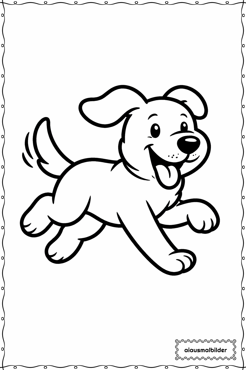  Laufender Hund Ausmalseite 