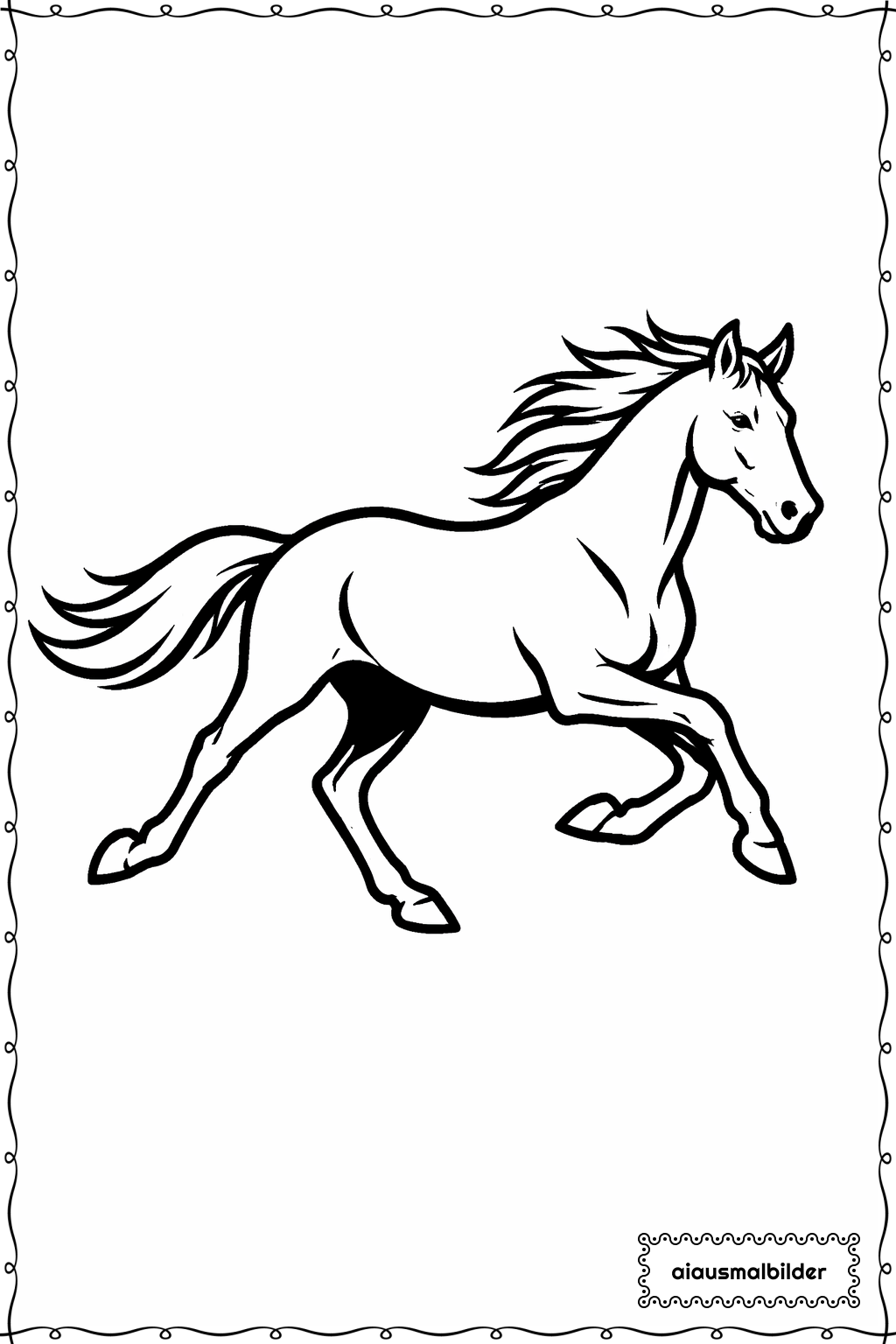 Laufendes Pferd Ausmalseite