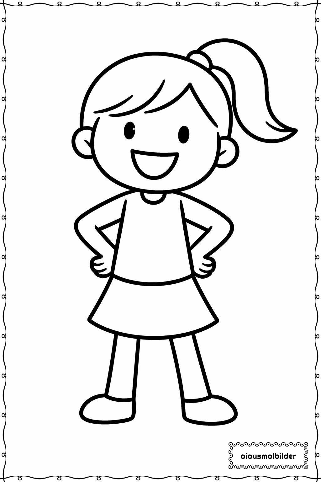 Mädchen im Park Ausmalseite