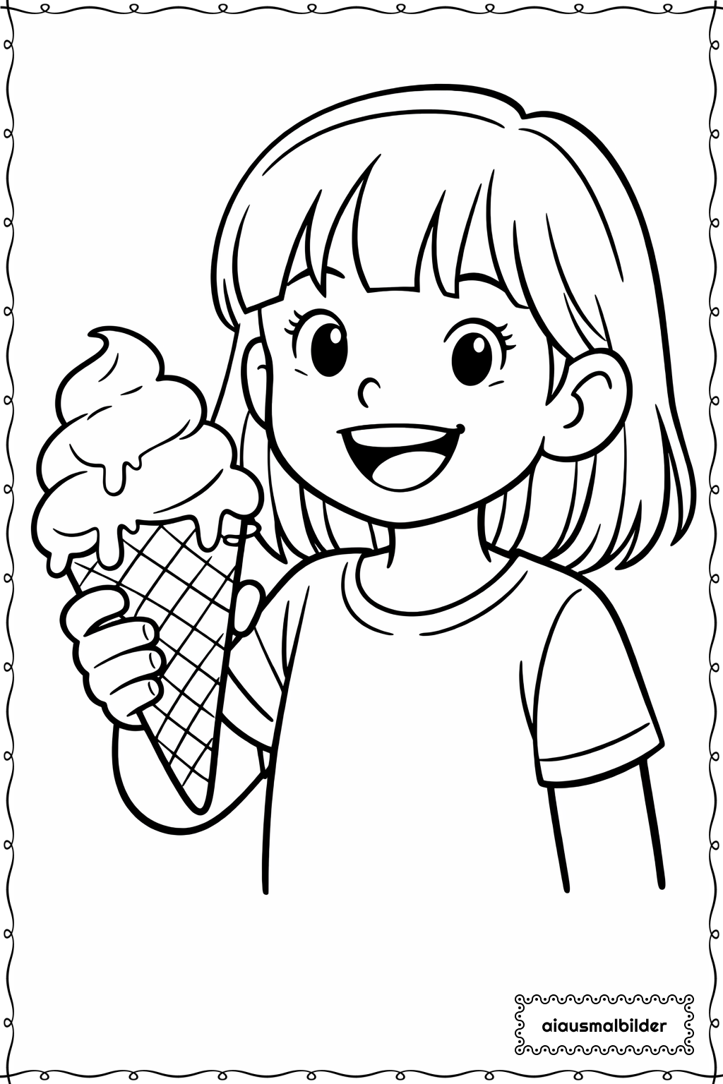  Maedchen mit Eis Ausmalseite 