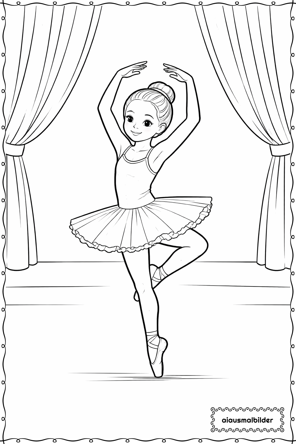  Maedchen tanzt Ballett Ausmalseite 