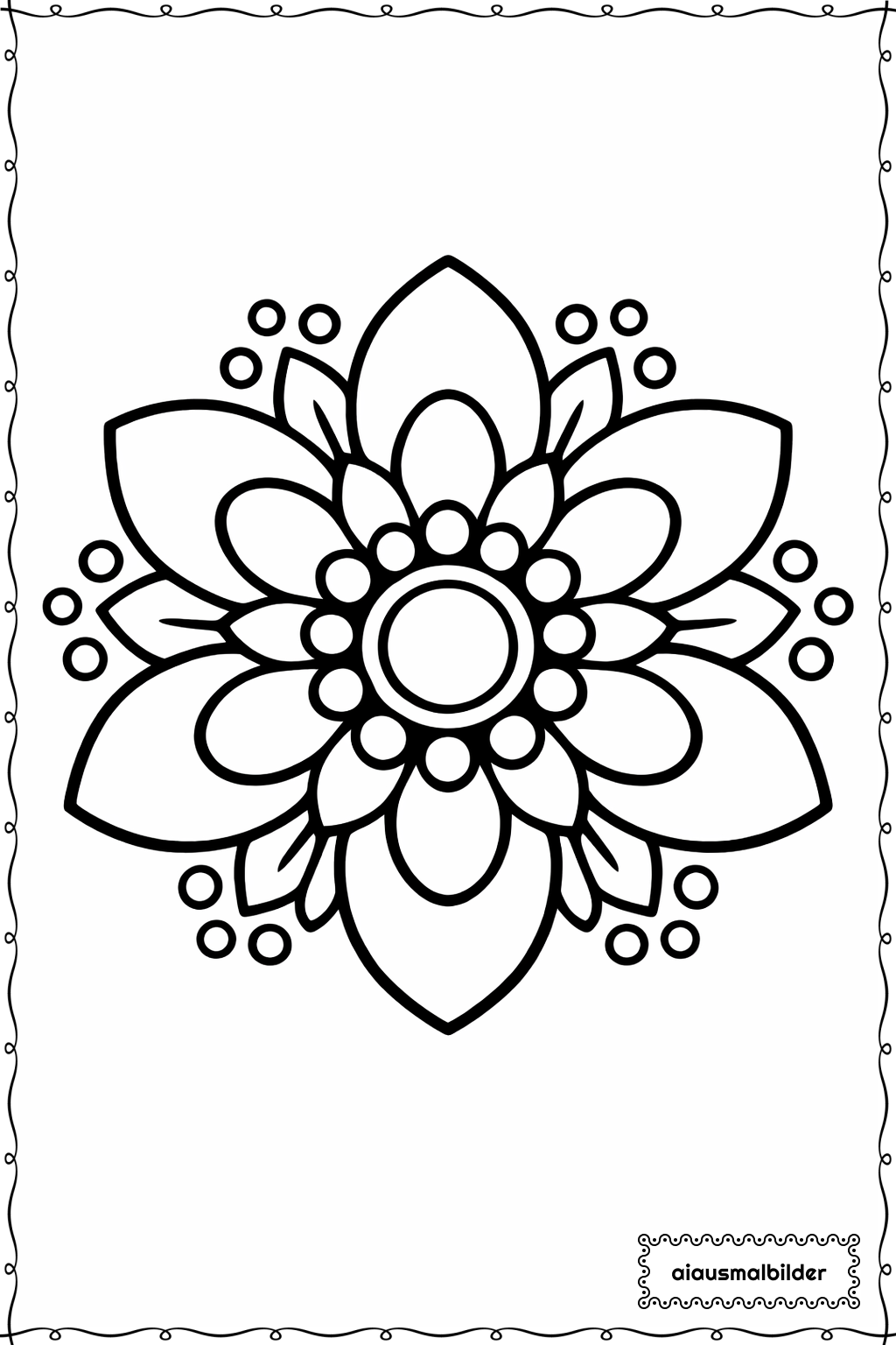  Mandala Dicke Blüten Ausmalseite 