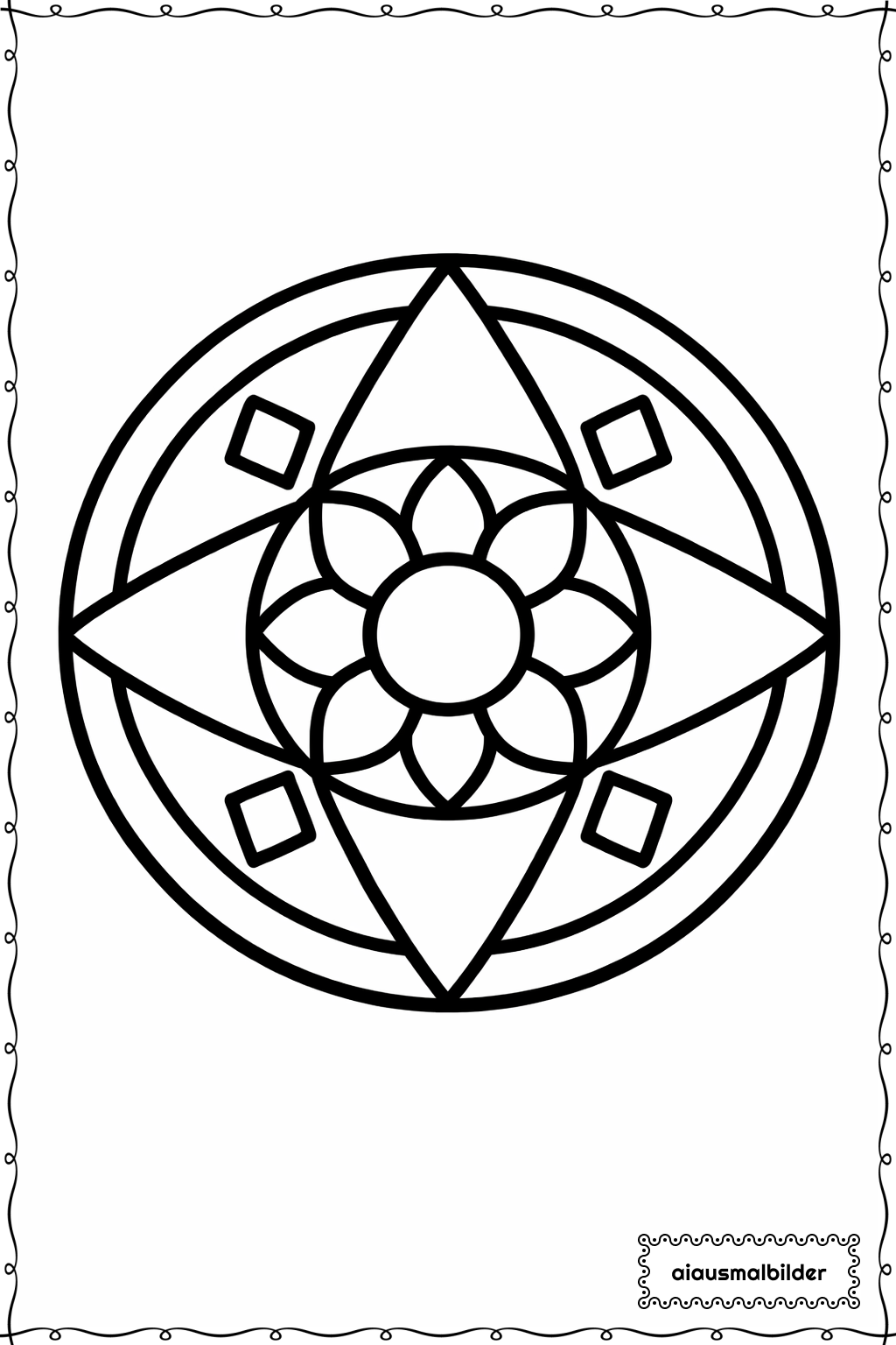  Mandala Dicke Geometrie Ausmalseite 