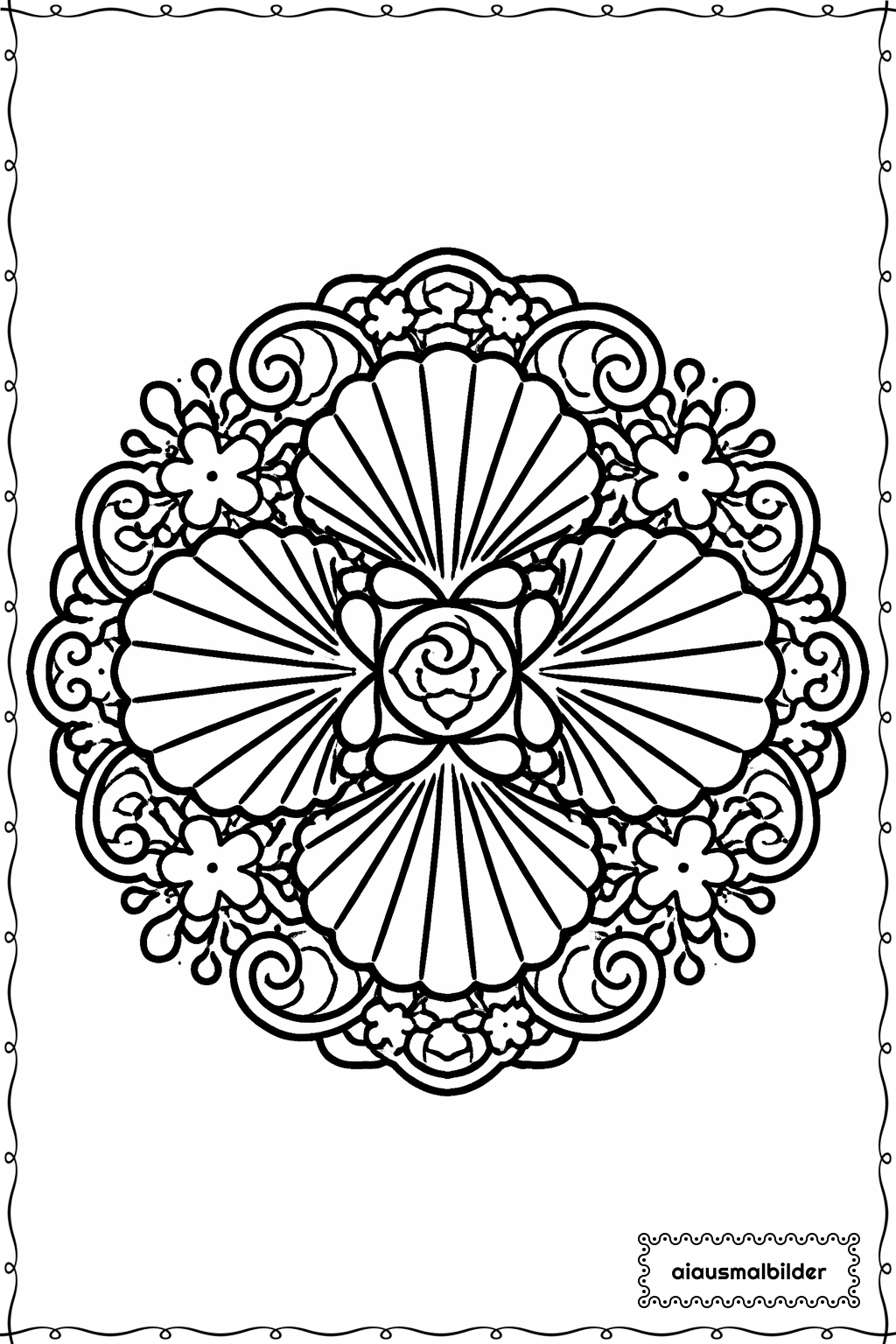  Mandala Dicke Muscheln Ausmalseite 