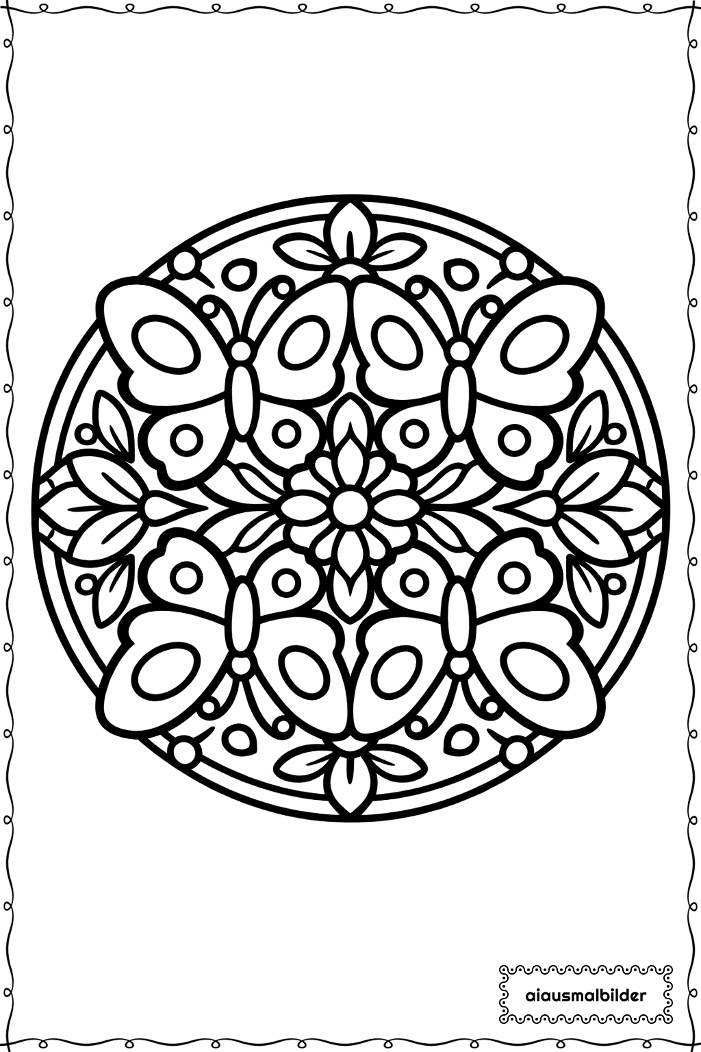 Mandala Dicke Schmetterlinge