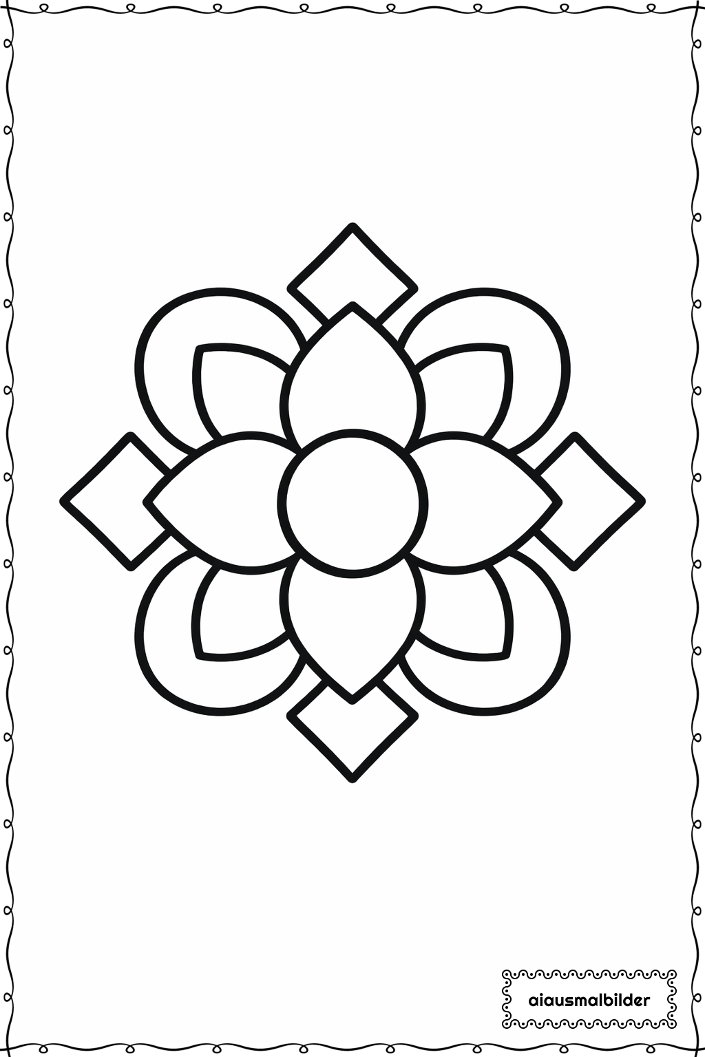  Mandala Große Formen Ausmalseite 