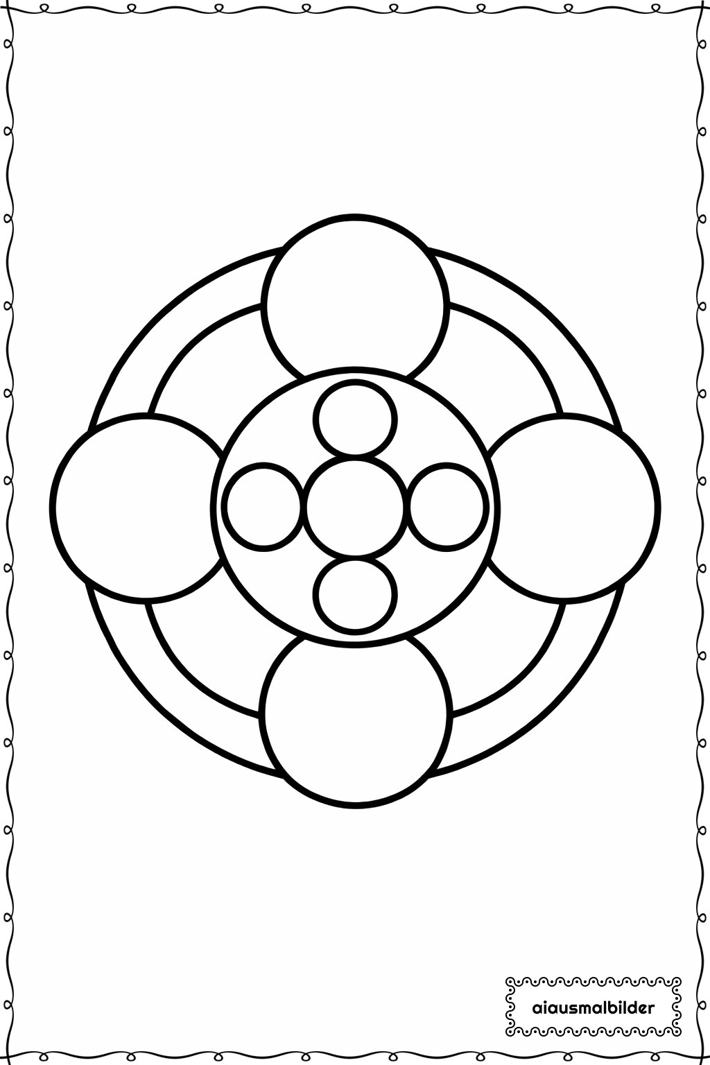  Mandala Große Kreise Ausmalseite 