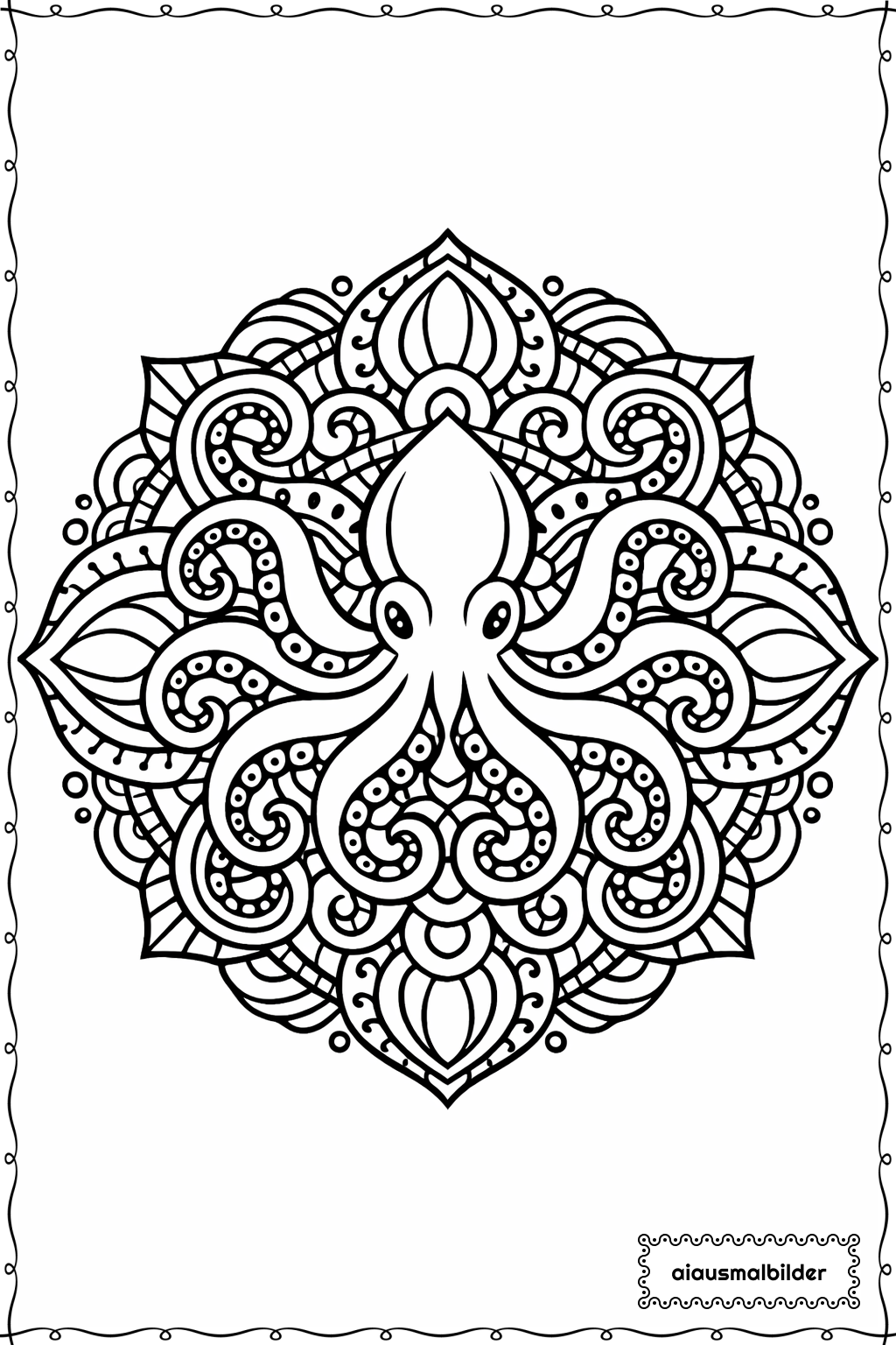  Mandala Meer Ausmalseite 