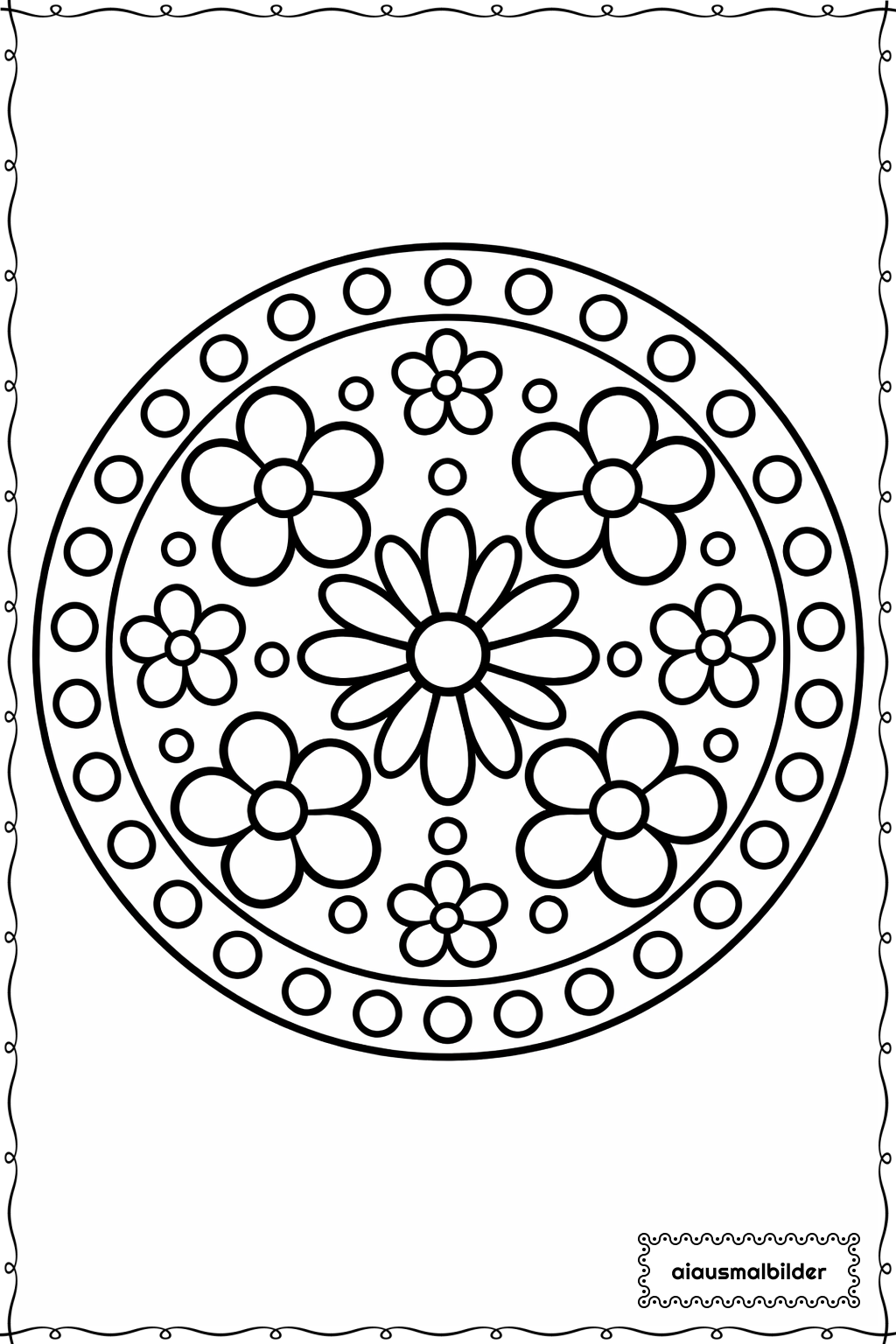  Mandala Punkte Ausmalseite 