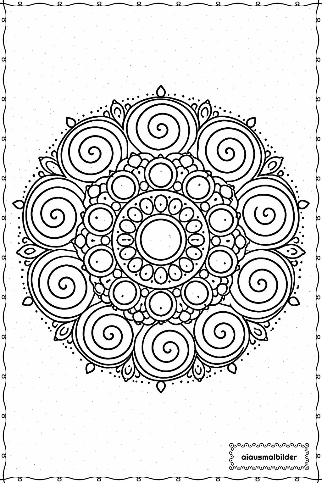  Mandala Spiralen Ausmalseite 