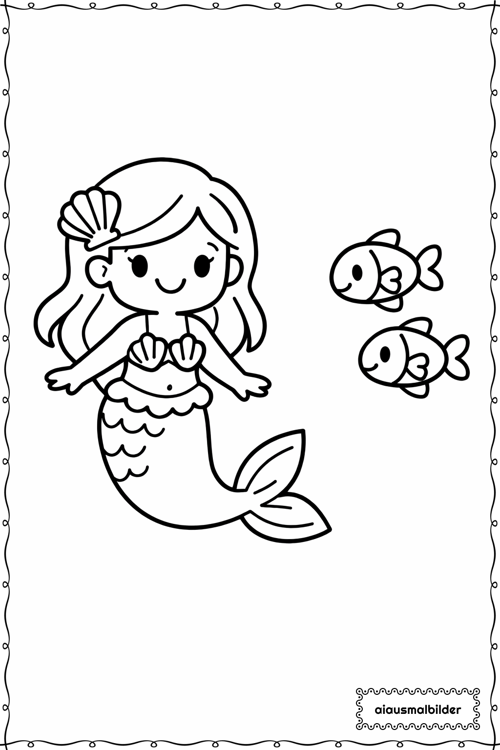  Meerjungfrau Und Fische Ausmalseite 