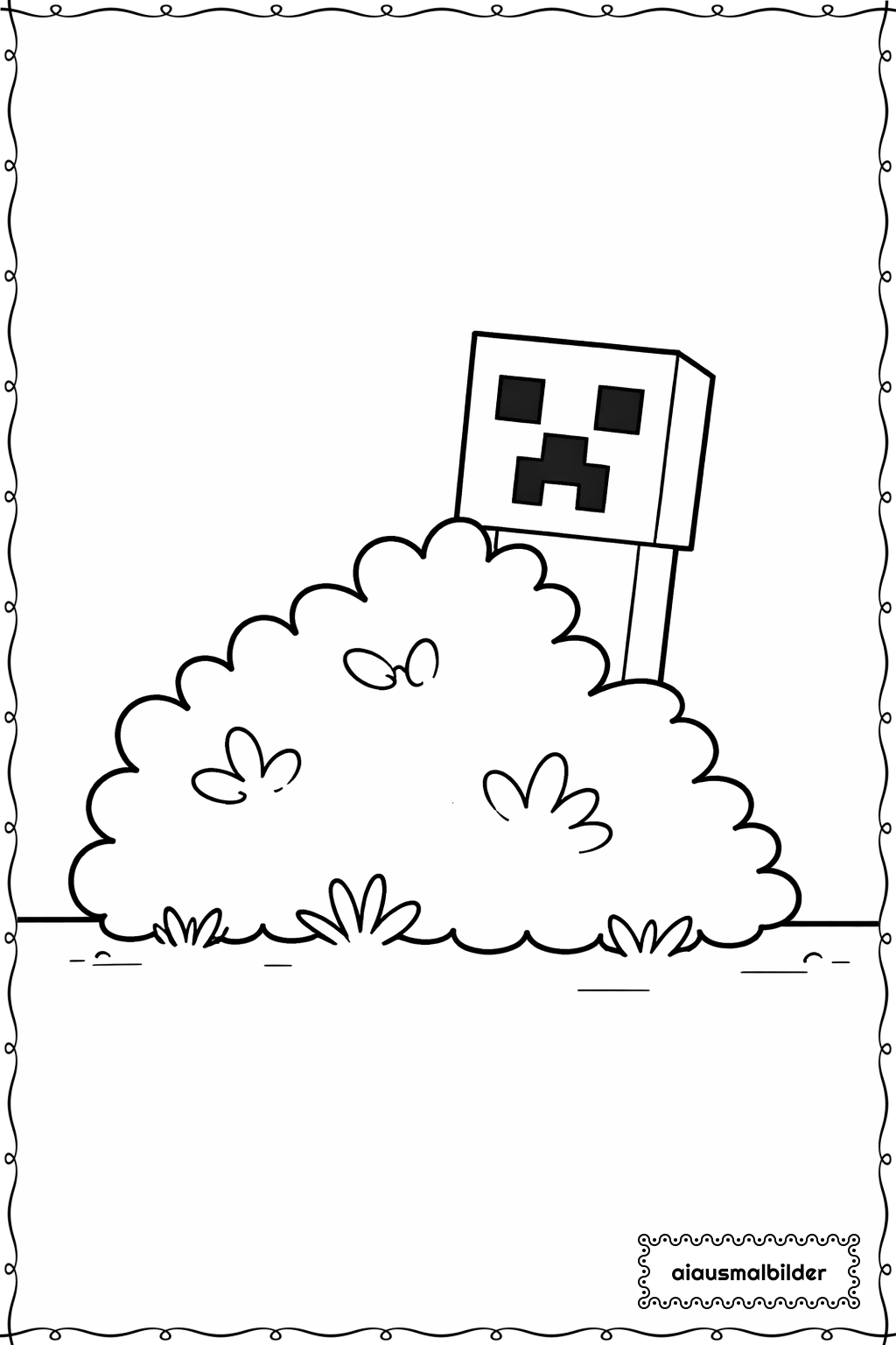  Minecraft Creeper Im Busch Ausmalseite 