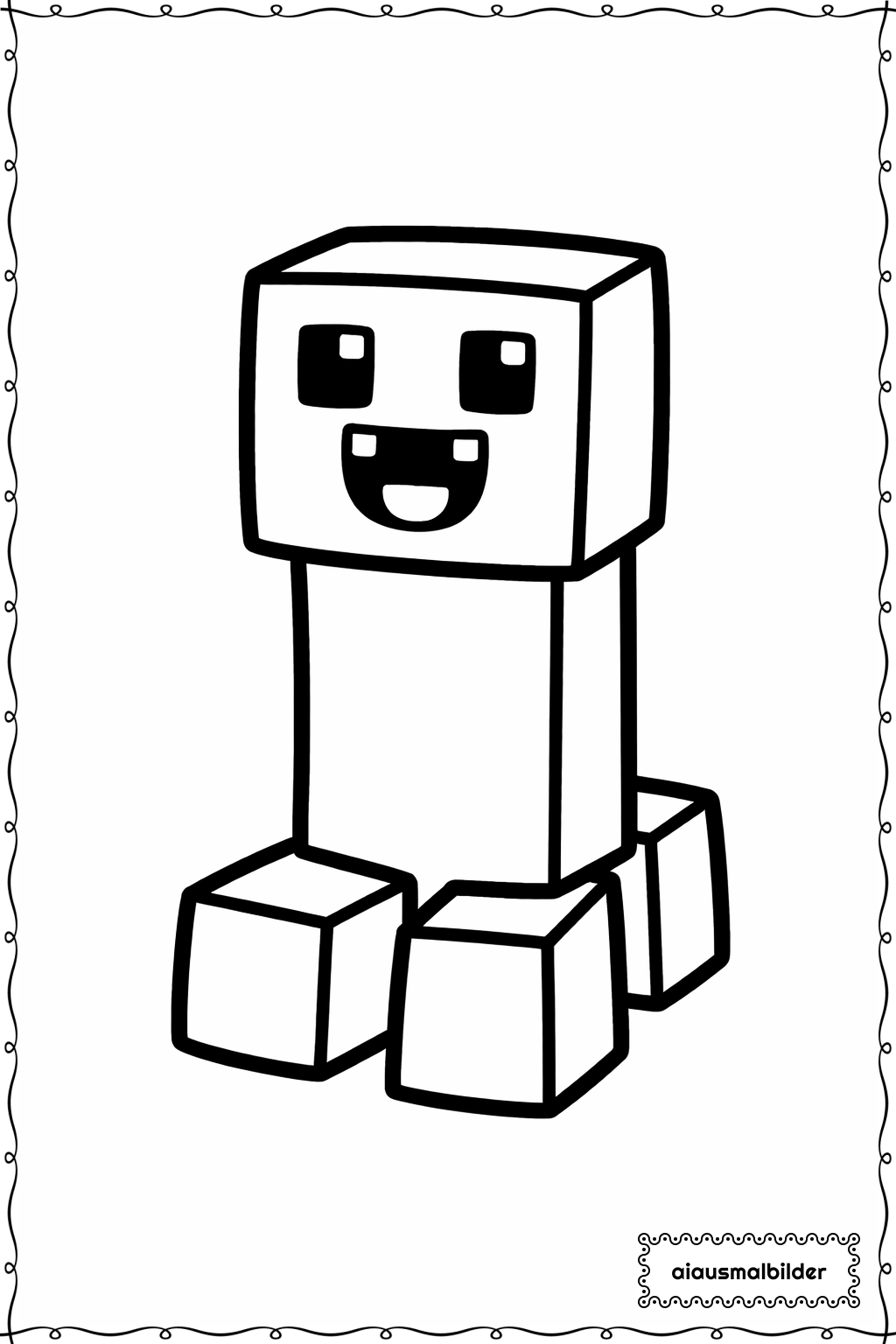  Minecraft Creeper Lächelnd Ausmalseite 