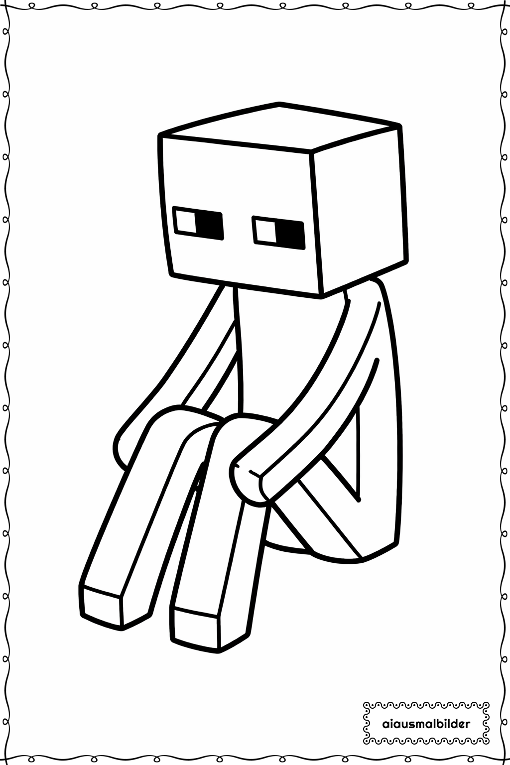  Minecraft Enderman Ruhend Ausmalseite 