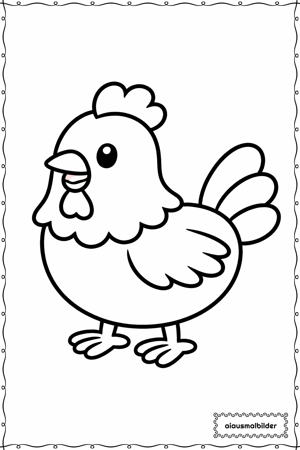  Minecraft Huhn Fröhlich Ausmalseite 