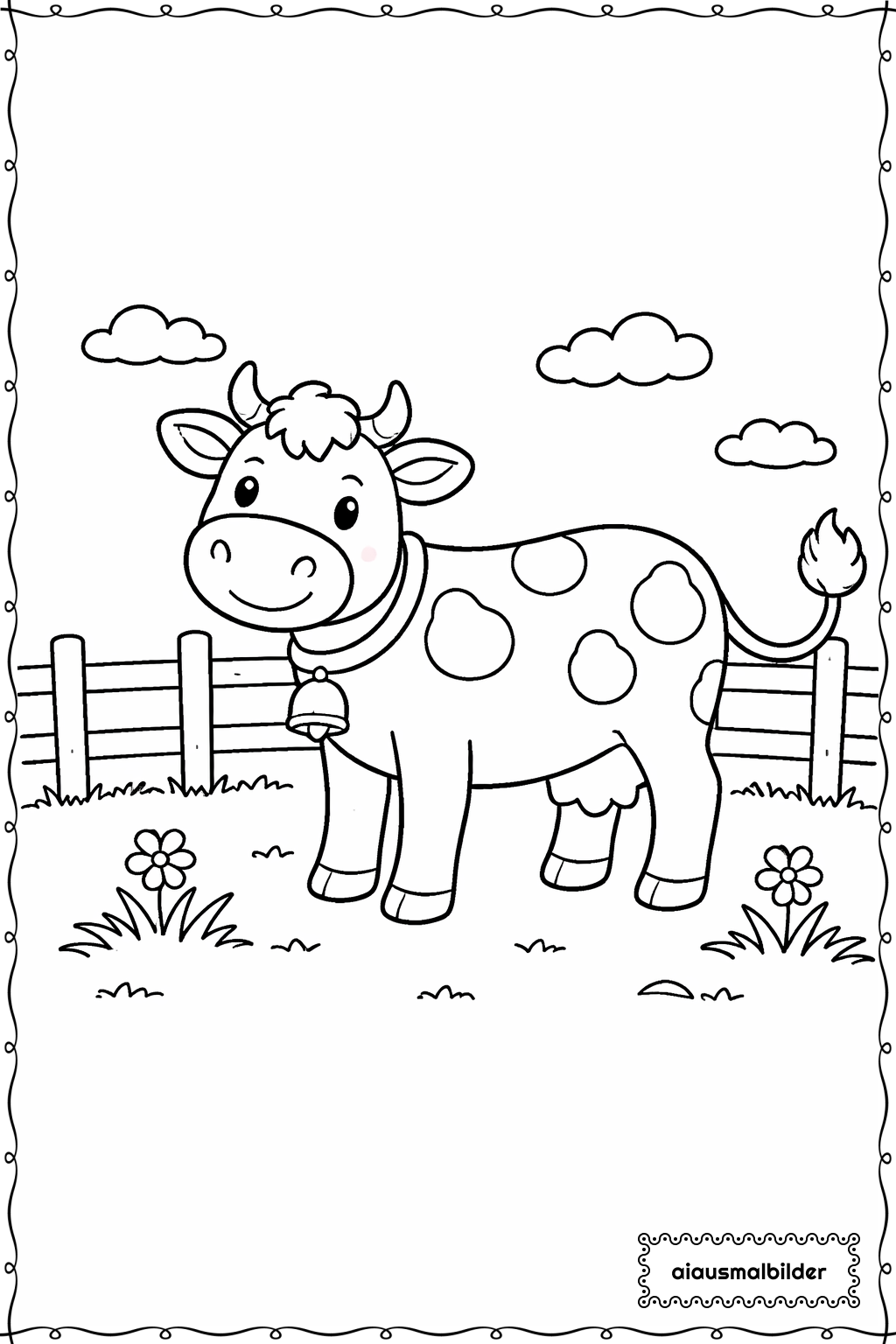  Minecraft Kuh Auf Feld Ausmalseite 