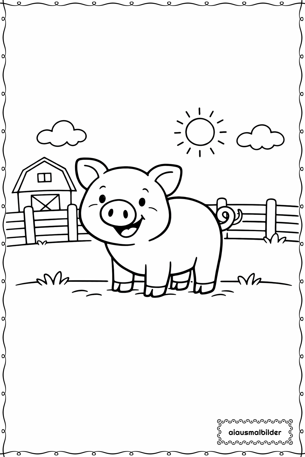  Minecraft Schwein Auf Farm Ausmalseite 