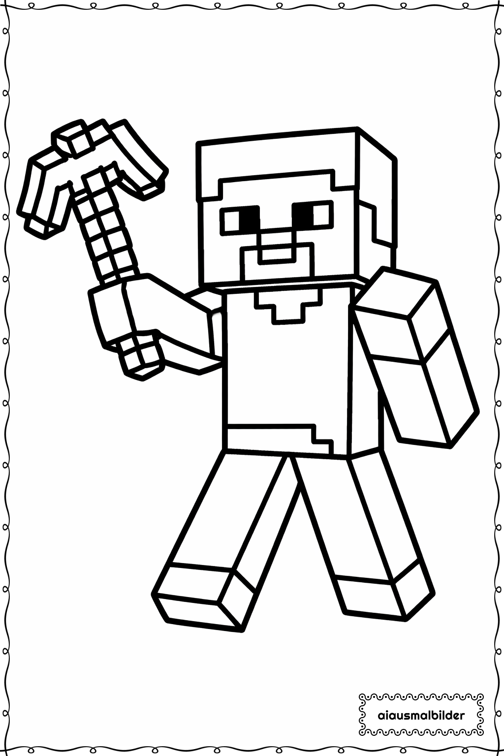  Minecraft Steve Mit Schwert Ausmalseite 