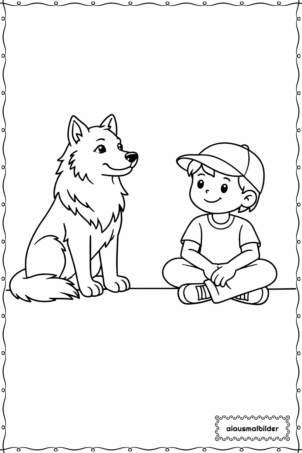  Minecraft Wolf Bei Spieler Ausmalseite 