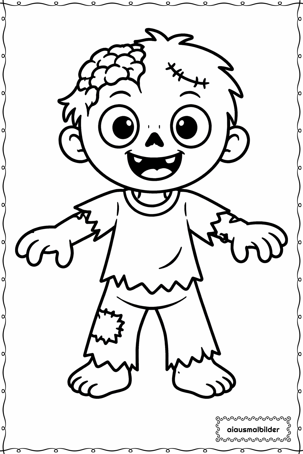  Minecraft Zombie Freundlich Ausmalseite 