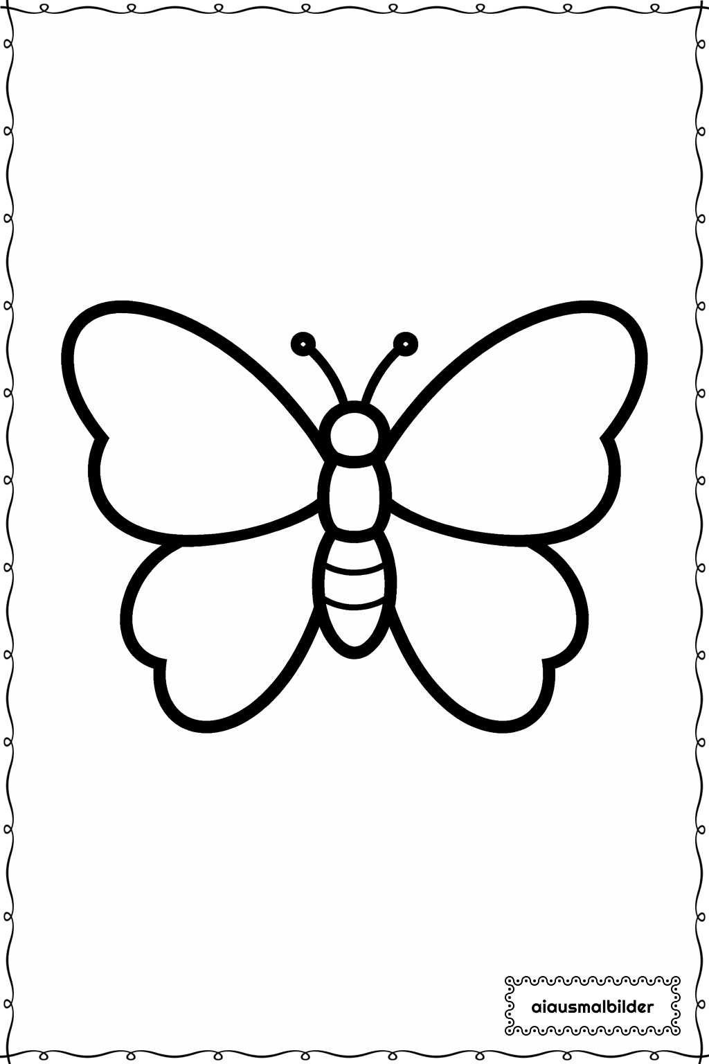  Mitte Schmetterling Ausmalseite 
