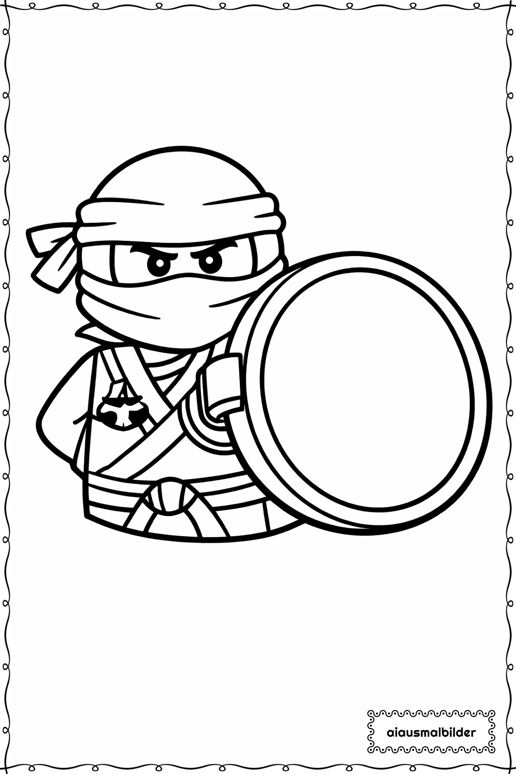  Ninjago Cole Hält Schild Ausmalseite 