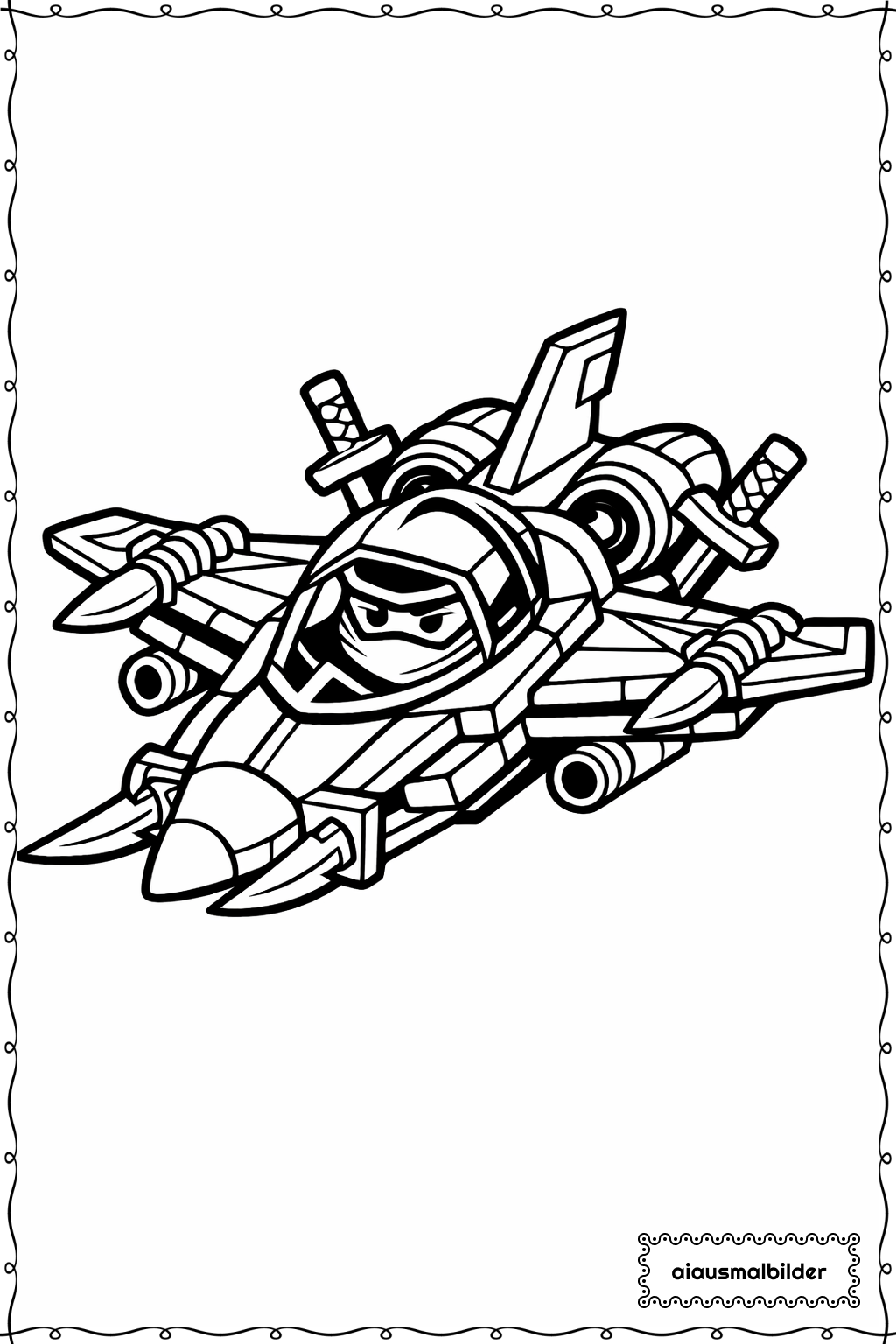  Ninjago Flugzeug Einfach Ausmalseite 