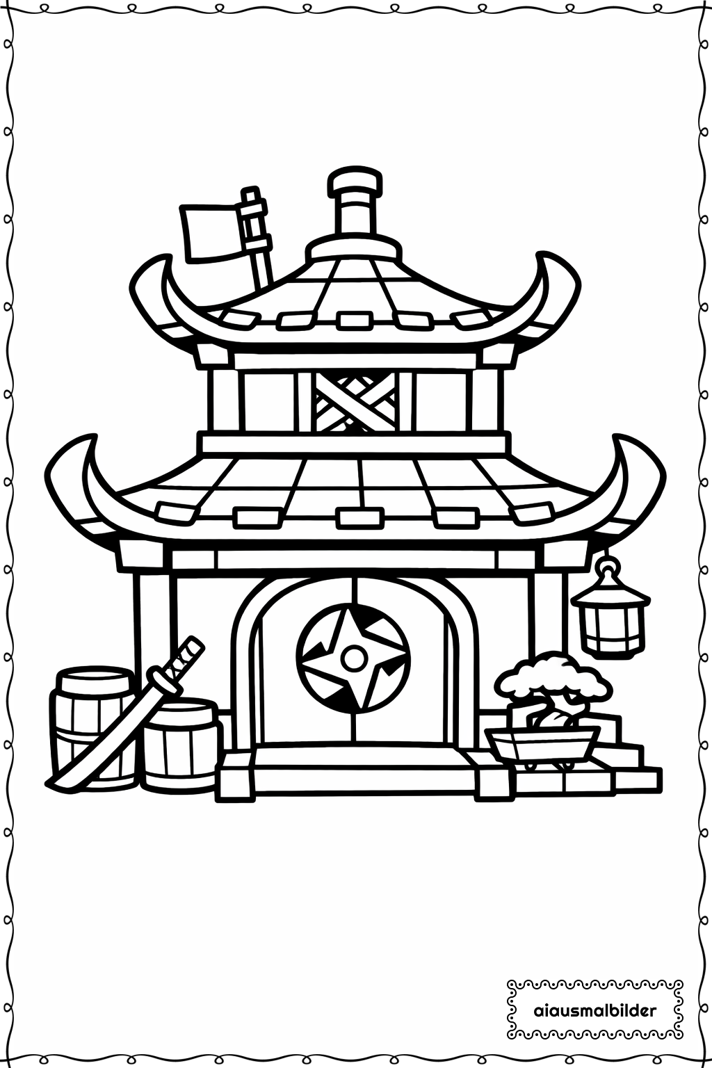  Ninjago Haus Einfach Ausmalseite 