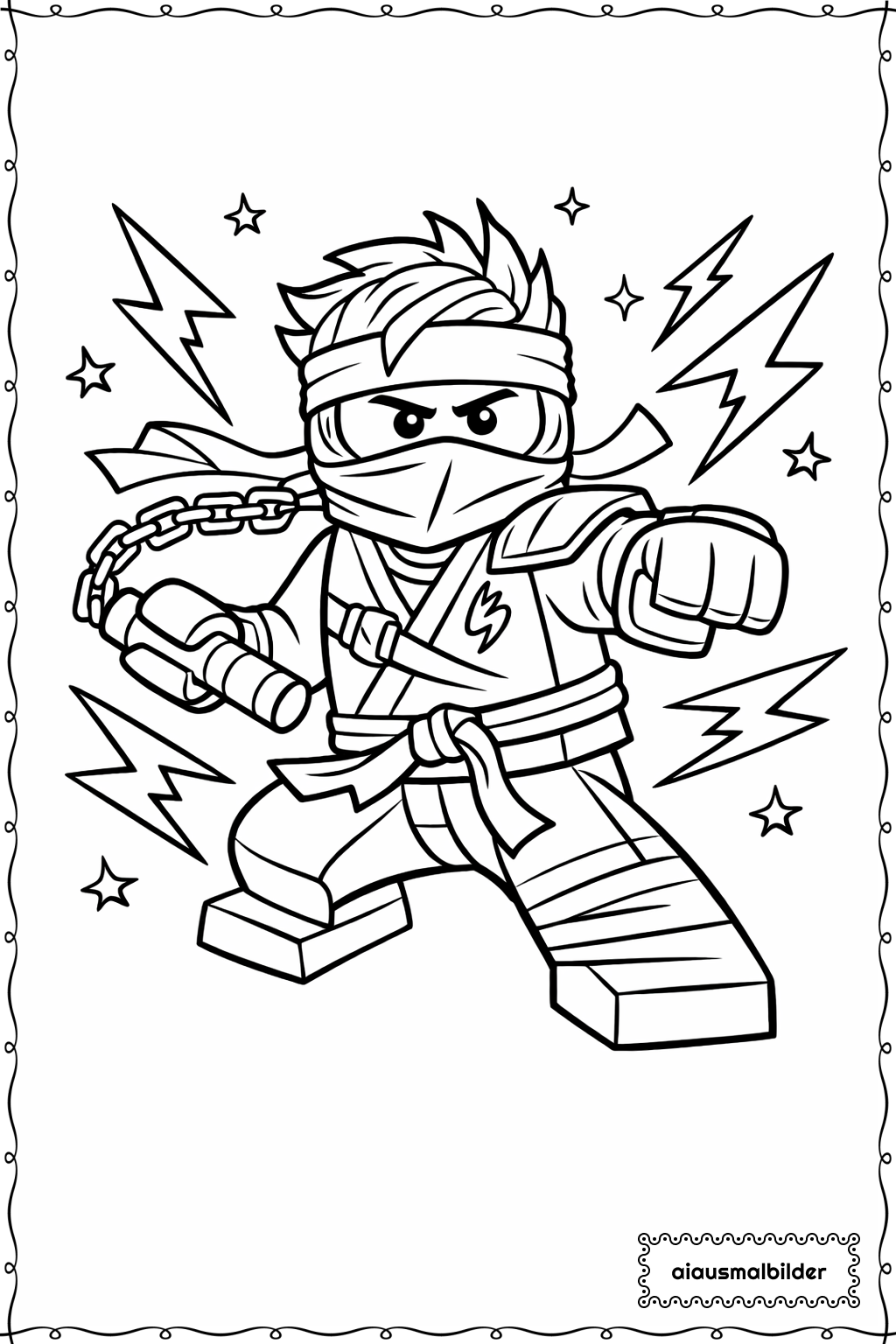 Ninjago Jay Blitz Angriff Ausmalseite