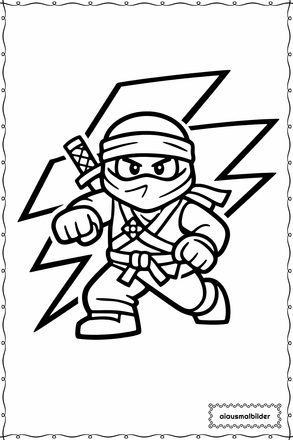  Ninjago Jay Mit Blitz Ausmalseite 